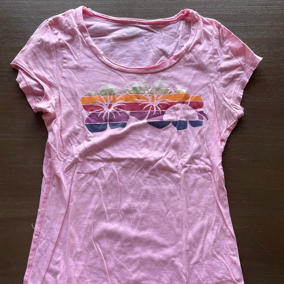 Y2K Hawaiian Flower Short Sleeve Tee - Picture 1 of 3